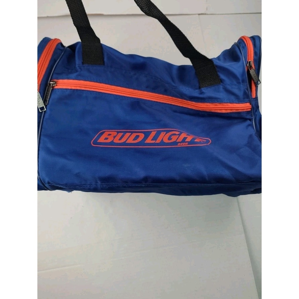 VINTAGE‎ BUD LIGHT BEER DUFFEL BAG handbag gym tote ANHEUSER BUSCH Advertising